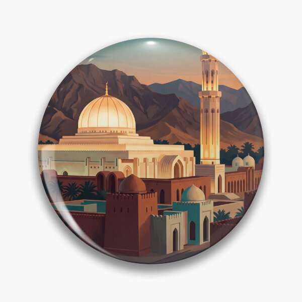 Item preview, Muscat Oman Vintage Travel Poster – Sultan Qaboos Grand Mosque designed and sold by Bomax121.