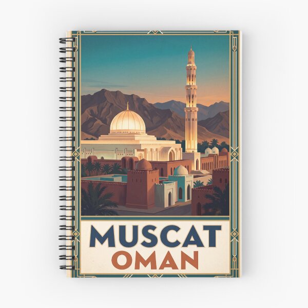 Item preview, Muscat Oman Vintage Travel Poster – Sultan Qaboos Grand Mosque designed and sold by Bomax121.