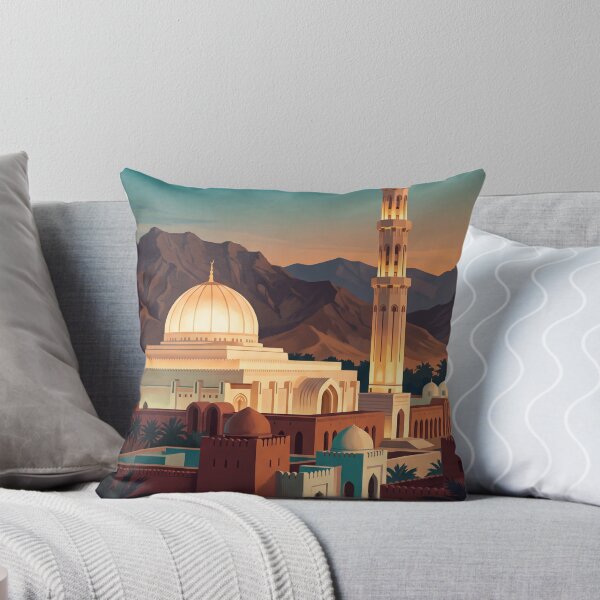 Item preview, Muscat Oman Vintage Travel Poster – Sultan Qaboos Grand Mosque designed and sold by Bomax121.