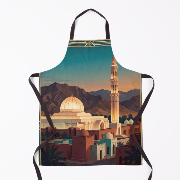Item preview, Muscat Oman Vintage Travel Poster – Sultan Qaboos Grand Mosque designed and sold by Bomax121.