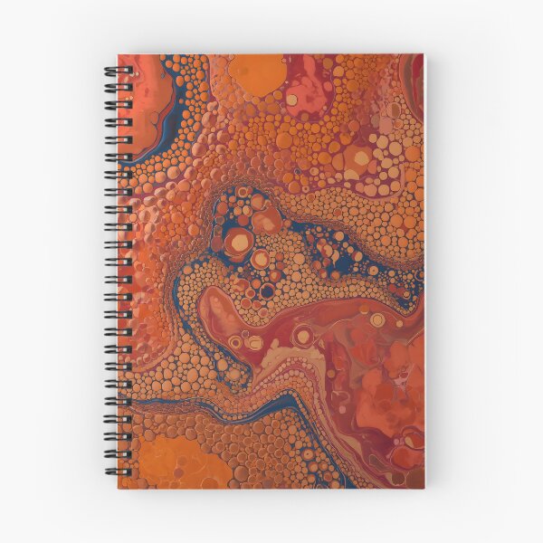 Item preview, Amber Coral Fluid Marble Indigo Cell Abstract Art designed and sold by GrinGalore.
