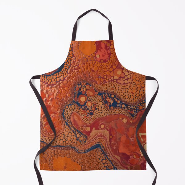 Item preview, Amber Coral Fluid Marble Indigo Cell Abstract Art designed and sold by GrinGalore.