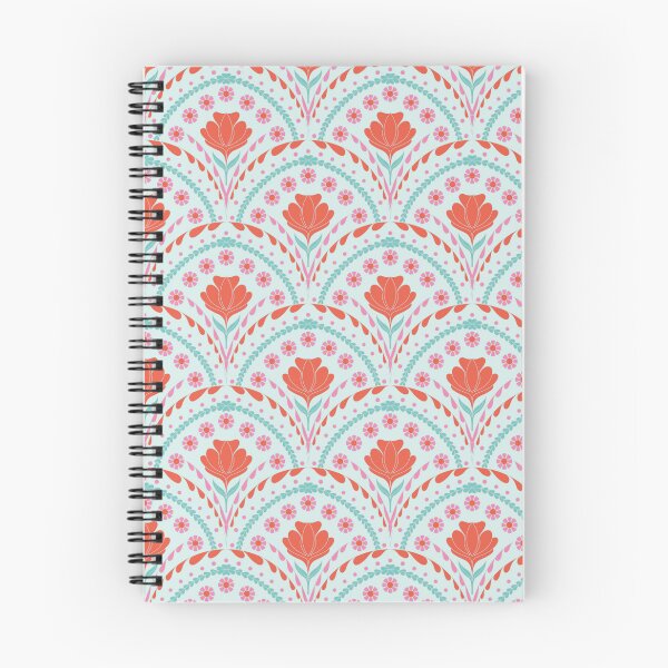 Item preview, Petal in Coral and Pink on Mint Blue designed and sold by artistmaria.