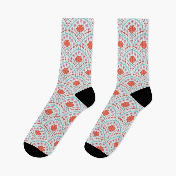 Item preview, Petal in Coral and Pink on Mint Blue designed and sold by artistmaria.