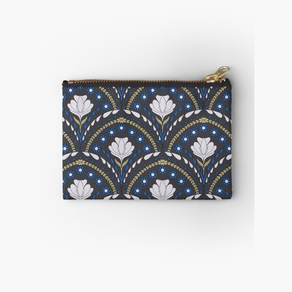 Item preview, Petal in Cream and Cobalt Blue on Charcoal Grey designed and sold by artistmaria.