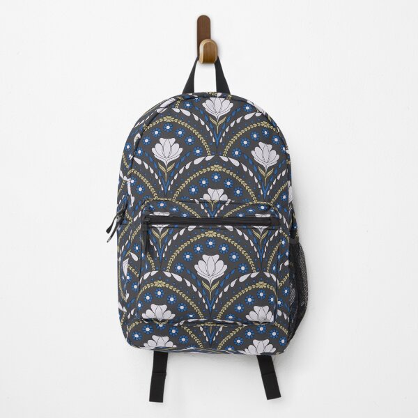 Item preview, Petal in Cream and Cobalt Blue on Charcoal Grey designed and sold by artistmaria.