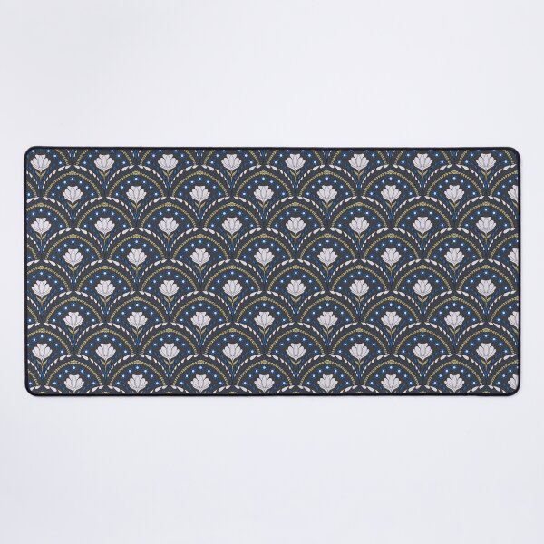 Item preview, Petal in Cream and Cobalt Blue on Charcoal Grey designed and sold by artistmaria.