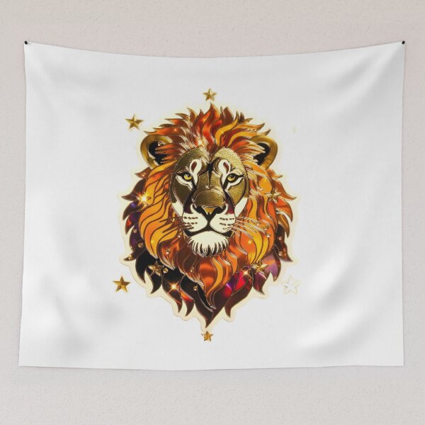 Item preview, Leo Fiery Golden Lion Zodiac designed and sold by Zodiac Celestial Art.