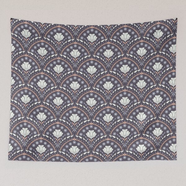 Item preview, Petal in Cream and Lavender on Dark Mauve designed and sold by artistmaria.