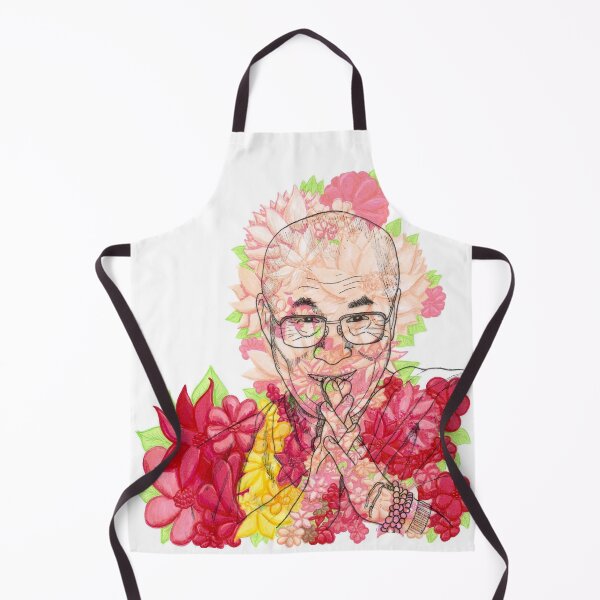 Item preview, HH Dalai Lama Florals Bright Colors Hand Drawn White Background designed and sold by BOKEbyTC.