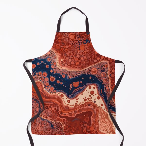 Item preview, Rust Crimson Fluid Marble Deep Indigo Cellular Abstract Art designed and sold by GrinGalore.