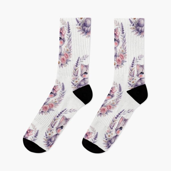 Item preview, Cute Kitten with Pink Bow Flowers designed and sold by HappyOops.