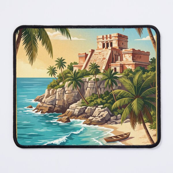 Item preview, Tulum Mexico Vintage Travel Poster – Mayan Ruins & Caribbean Coast designed and sold by Bomax121.