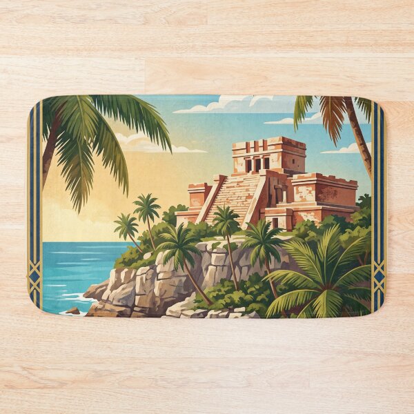 Item preview, Tulum Mexico Vintage Travel Poster – Mayan Ruins & Caribbean Coast designed and sold by Bomax121.