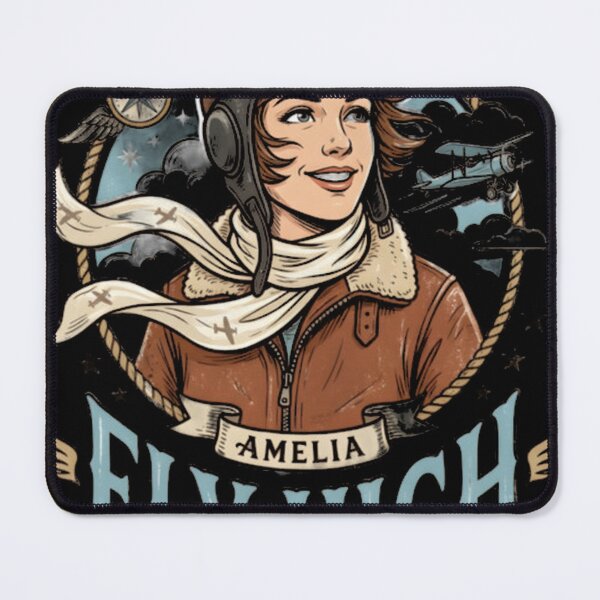 Item preview, Amelia Fly High Vintage Aviator Illustration designed and sold by OlivaHelen.