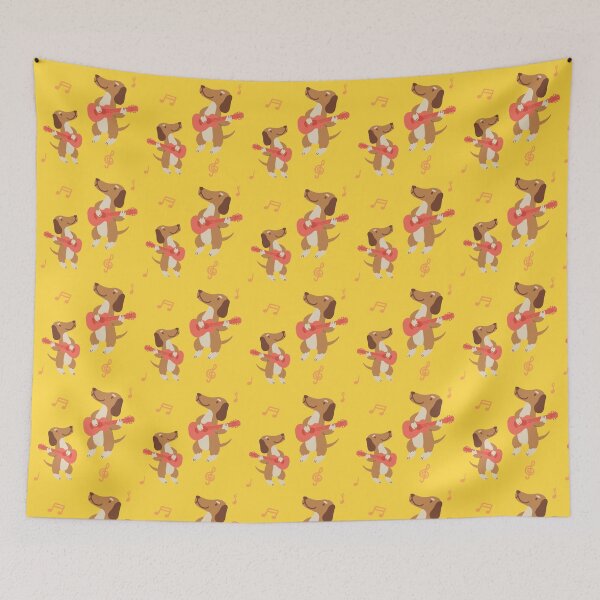 Item preview, Dachshund Playing Guitar Cute Doodle Weenie Rockstar For Musician Dog Lovers designed and sold by roarsomethings.