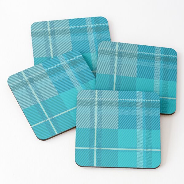 Item preview, Vibrant Ocean Blue and Turquoise Tartan Plaid Pattern designed and sold by Momoko-Hikaru.
