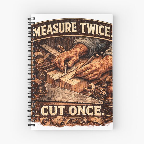 Item preview, Measure Twice Cut Once – Vintage Carpenter Design designed and sold by CMA Design Studio.