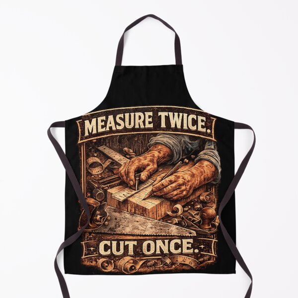 Item preview, Measure Twice Cut Once – Vintage Carpenter Design designed and sold by CMA Design Studio.