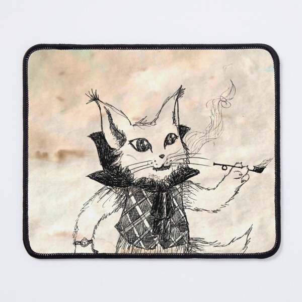 Item preview, Whimsical Victorian Gentleman Cat Hand Drawn Coffee Paper Black designed and sold by BOKEbyTC.