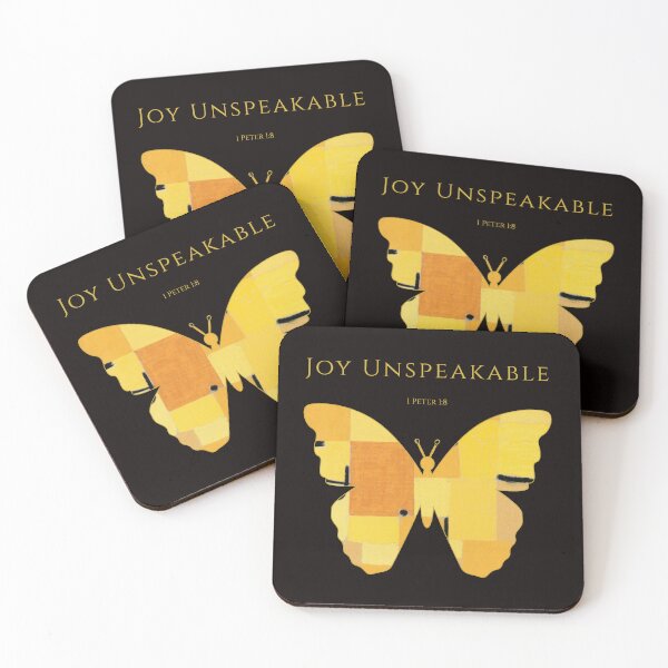 Item preview, Joy Unspeakable Yellow Butterfly Christian Art Scripture Faith Gift Many Parts One Beauty 1 Peter 1 8 designed and sold by KittenAndCo.
