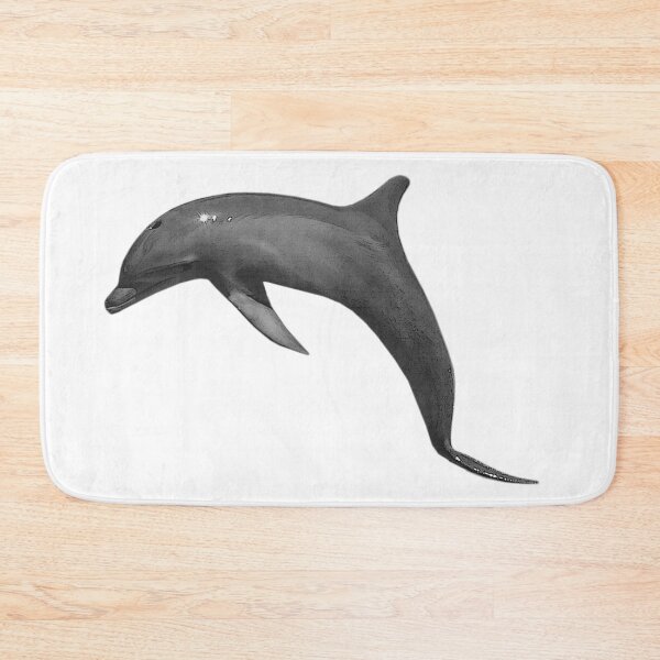 Item preview, swimming bottlenose dolphin, small whale, sea, animal themed bathroom designed and sold by Kirei-Lily.