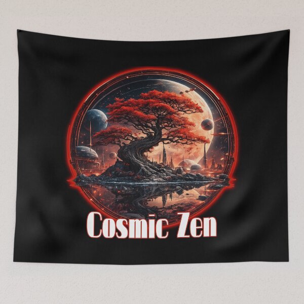 Item preview, Cosmic Zen – Sci-Fi Tree of Life | Futuristic Space Landscape | Cyberpunk Fantasy Art designed and sold by A-T-H.