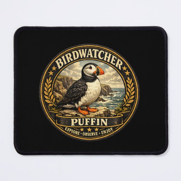 Item preview, Birdwatcher Puffin – Vintage Heritage Badge designed and sold by stevenwoodcock.