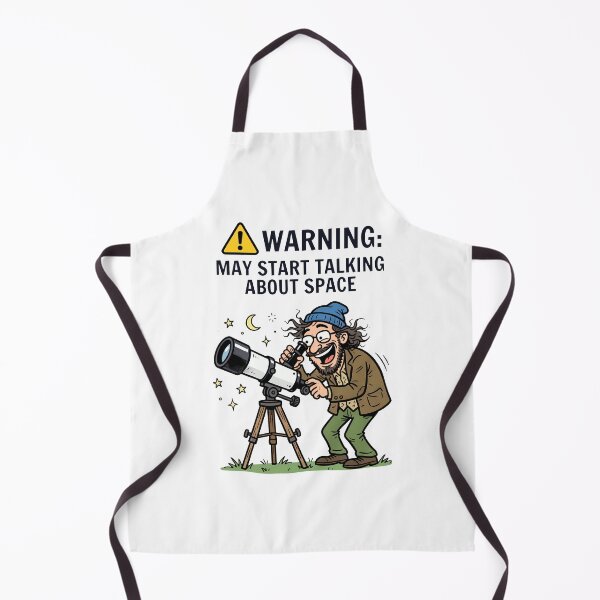 Item preview, WARNING: May Start Talking About Space – Funny Amateur Astronomer Telescope Cartoon designed and sold by Sekla-Studio.