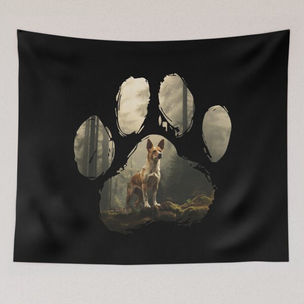 Item preview, Funny Portuguese Podengo Pequeno Paw Foggy Mountain Tree Mom Dad Kids designed and sold by rafaeltto.