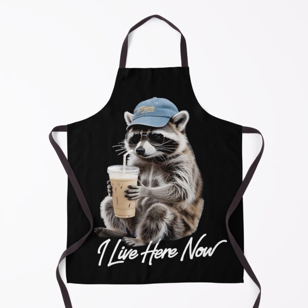 Item preview, I Live Here Now Raccoon Shirt – Funny Coffee Loving Trash Panda Tee, Cute Animal Meme Sticker designed and sold by ZyxDes.