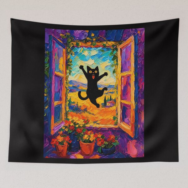 Item preview, Matisse Open Window Black Cat  designed and sold by PurrfectHome.