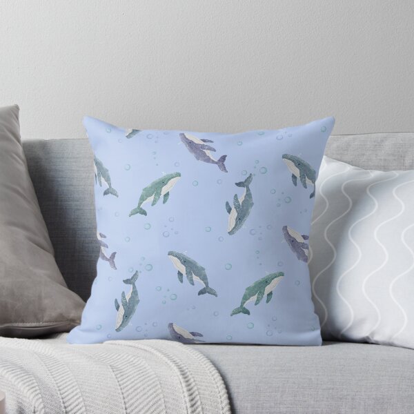 Item preview, Watercolour Humpback Whales on Light Blue designed and sold by mistywoodstudio.