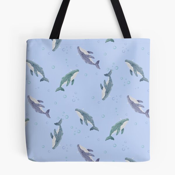 Item preview, Watercolour Humpback Whales on Light Blue designed and sold by mistywoodstudio.