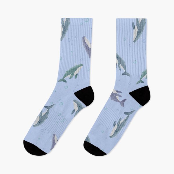 Item preview, Watercolour Humpback Whales on Light Blue designed and sold by mistywoodstudio.