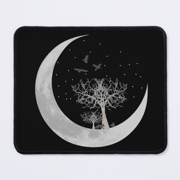 Item preview, small forest motif on a crescent moon, nature designs unisex designed and sold by Kirei-Lily.