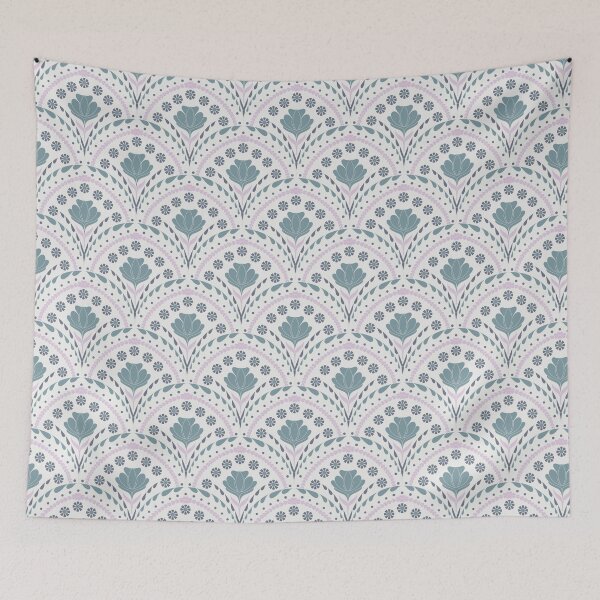 Item preview, Petal in Slate Blue and Lavender on Cream designed and sold by artistmaria.