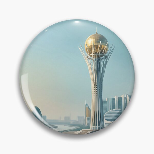 Item preview, Astana Kazakhstan Vintage Travel Poster – Baiterek Tower & Modern Skyline designed and sold by Bomax121.
