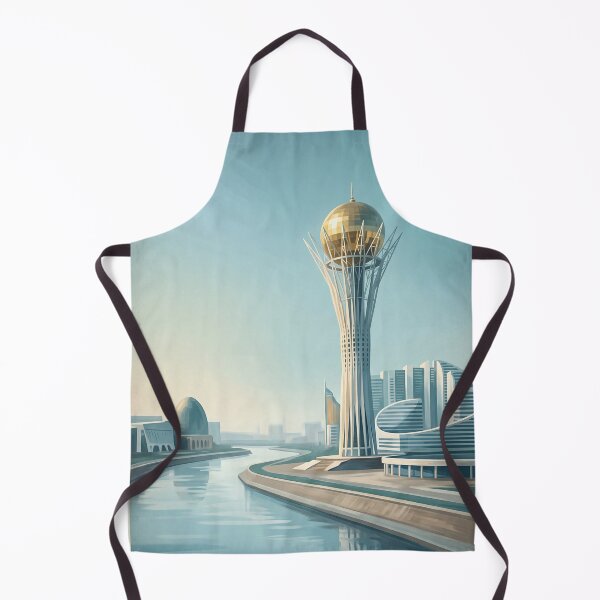 Item preview, Astana Kazakhstan Vintage Travel Poster – Baiterek Tower & Modern Skyline designed and sold by Bomax121.