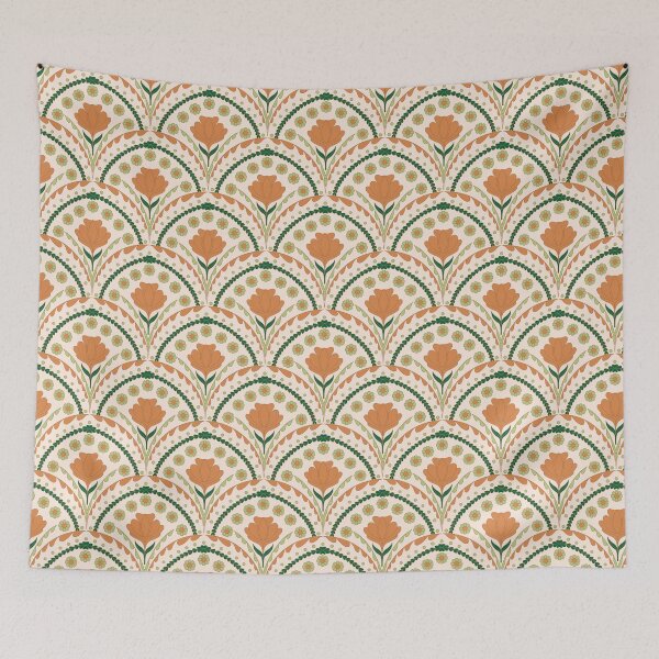 Item preview, Petal in Terracotta and Sage Green on Cream designed and sold by artistmaria.