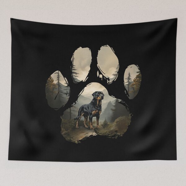 Item preview, Funny Rottweiler Paw Foggy Mountain Tree Mom Dad Kids designed and sold by rafaeltto.