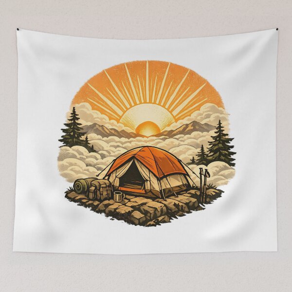 Item preview, Tent at dawn above the clouds designed and sold by Daily Quirk.