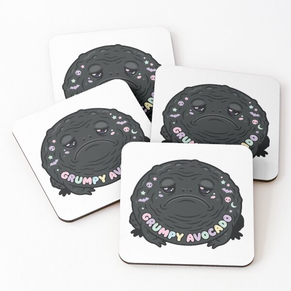 Item preview, Grumpy Avocado Black Rain Frog Kawaii Sad Toad designed and sold by Arc2020.