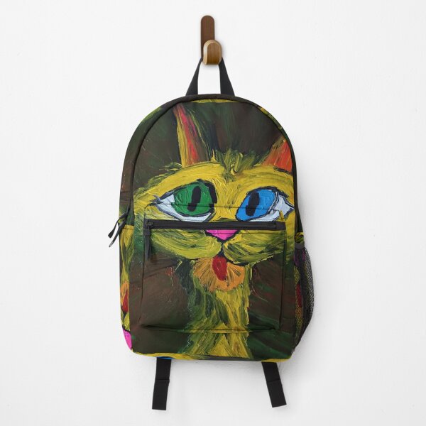 Item preview, Electric Lime Cat with Mismatched Eyes - Original Acrylic Pop Art designed and sold by WimziRides.