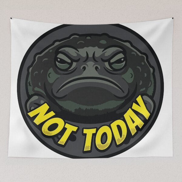 Item preview, Not Today Grumpy Black Rain Frog Comic Pop Art designed and sold by Arc2020.