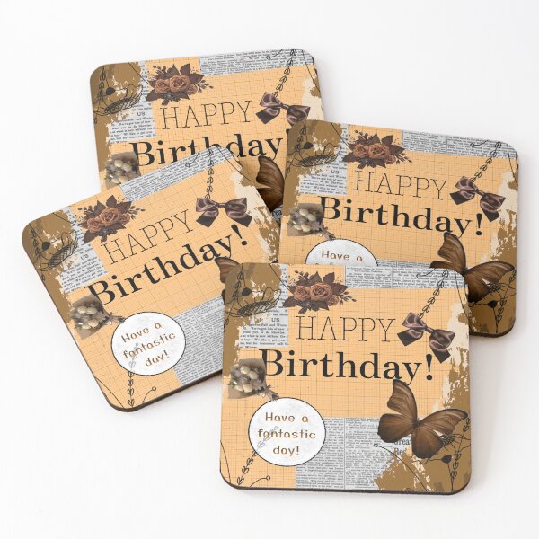Artikelvorschau, Vintage Happy Birthday Design entworfen und verkauft von MsArtoria.