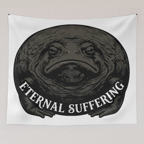 Item preview, Eternal Suffering Black Rain Frog Vintage Etching designed and sold by Arc2020.