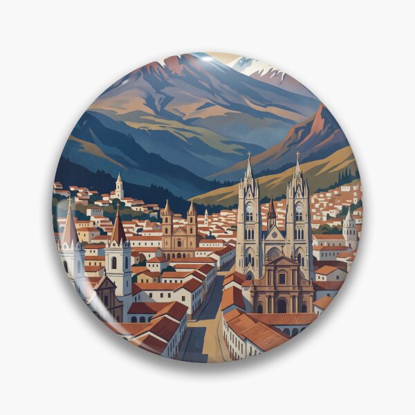 Item preview, Quito Ecuador Vintage Travel Poster – Historic Center & Andes designed and sold by Bomax121.
