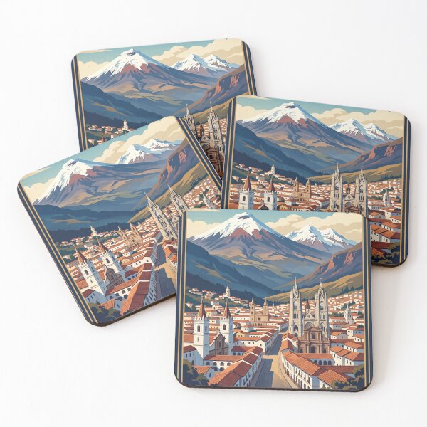 Item preview, Póster de viaje vintage de Quito, Ecuador: Centro histórico y Andes designed and sold by Bomax121.