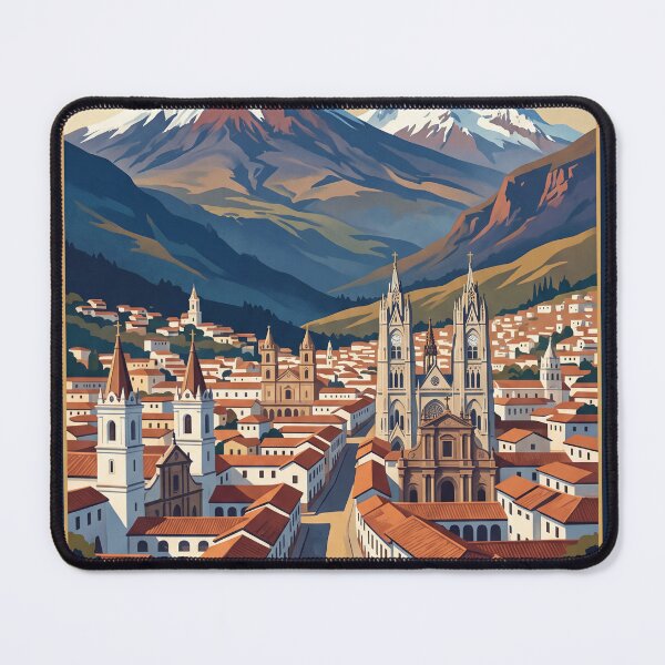 Item preview, Quito Ecuador Vintage Travel Poster – Historic Center & Andes designed and sold by Bomax121.
